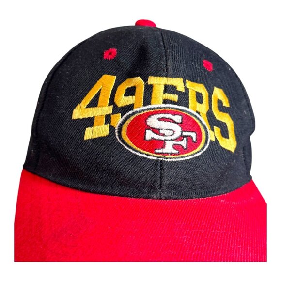 Vintage San Francisco 49ers Snapback Hat By LOGA Black & Red Embroidered Logo - Picture 4 of 7